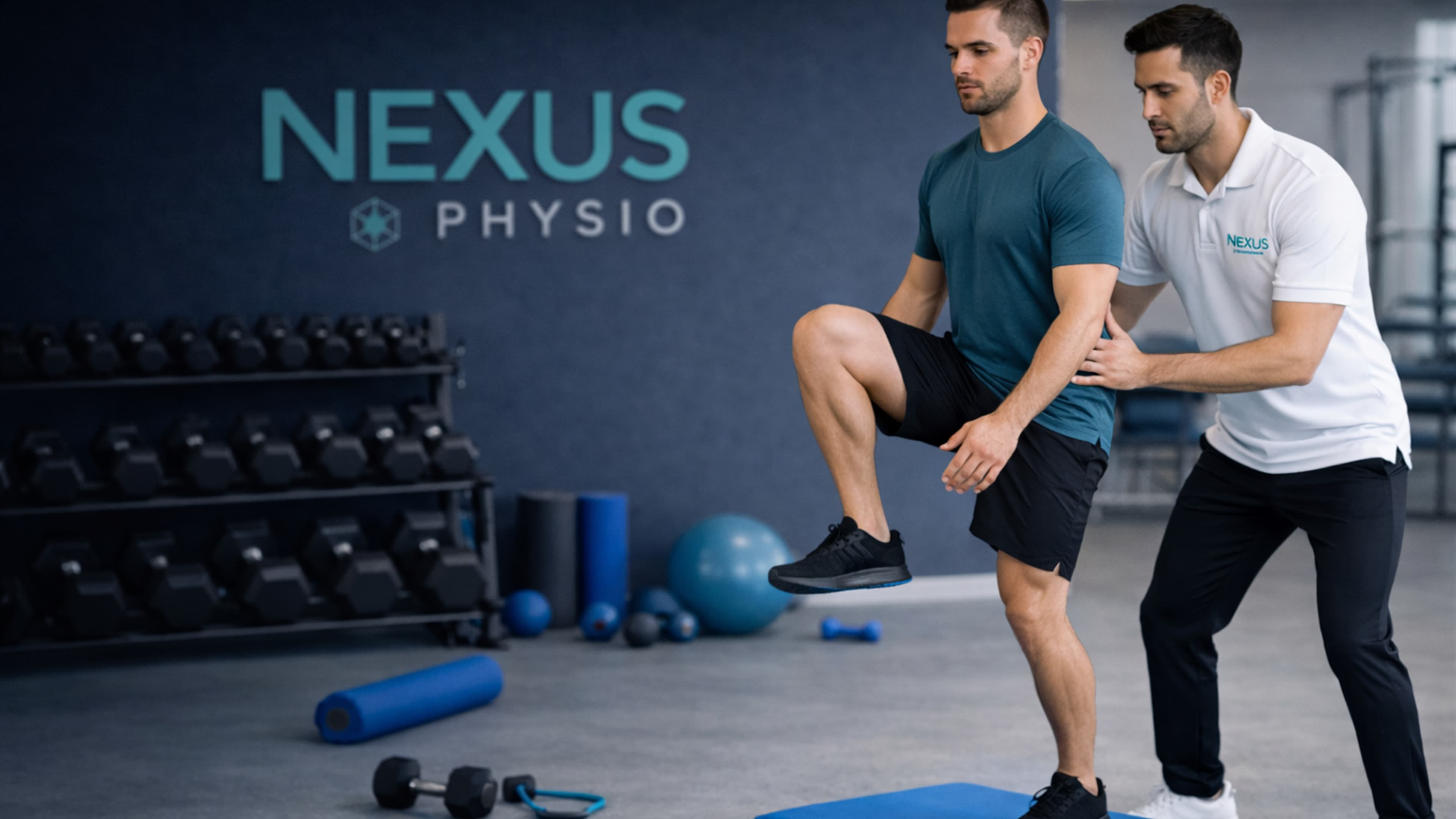 A Nexus physiotherapist supporting a patient during rehabilitation